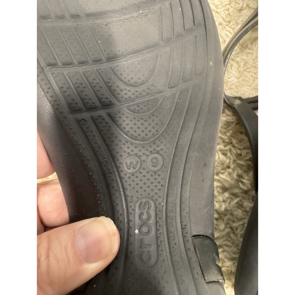 Crocs Isabella T-Strap Gray Waterproof Comfort Jelly Sandal Women's 9 Beach - Picture 12 of 12